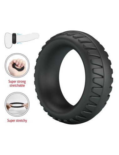 CRAZY BULL - ANELLO PER PENE IN SILICONE TESTURIZZATO MERRITT NERO