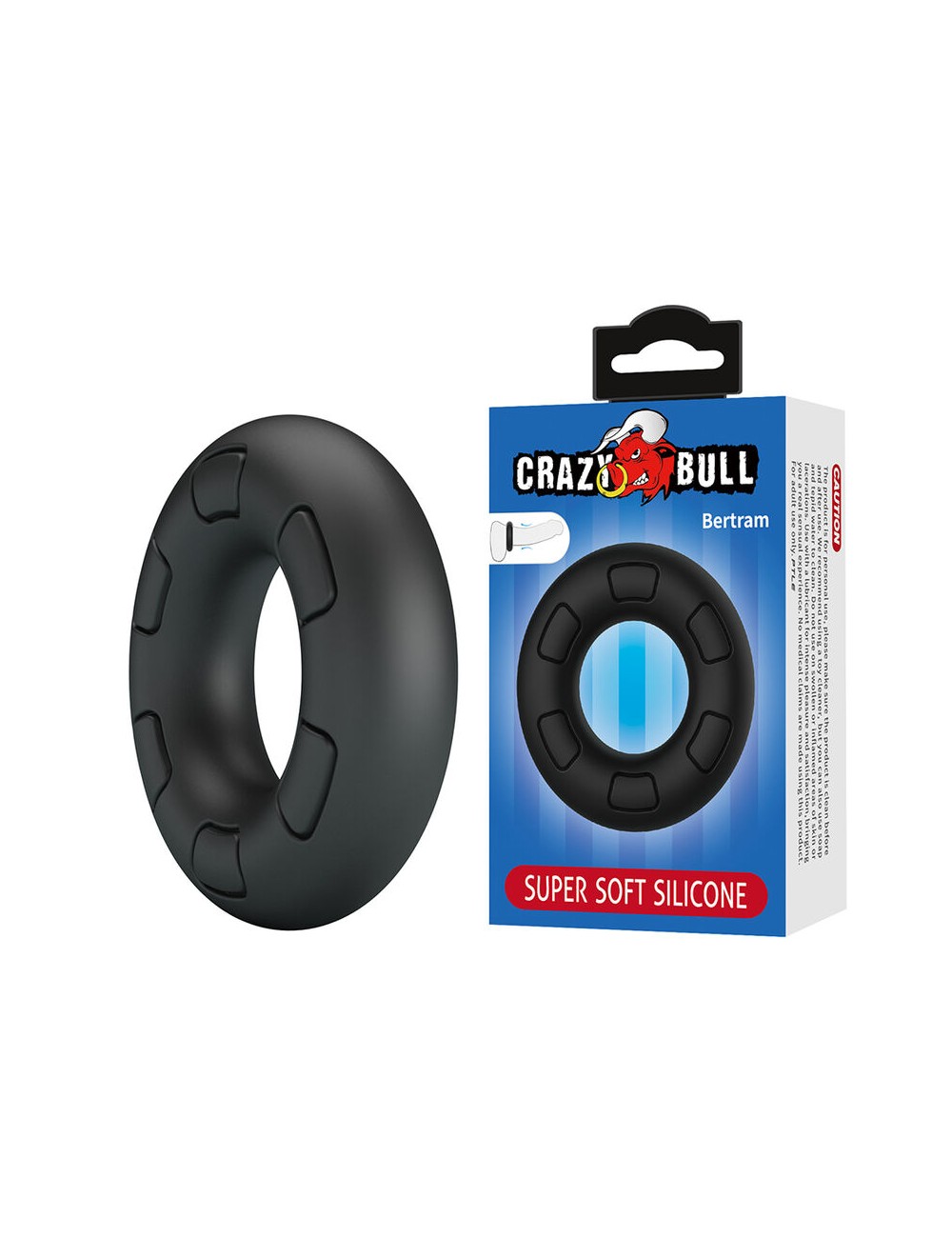 CRAZY BULL - ANELLO PER PENE IN SILICONE SUPER MORBIDO BERTRAM NERO