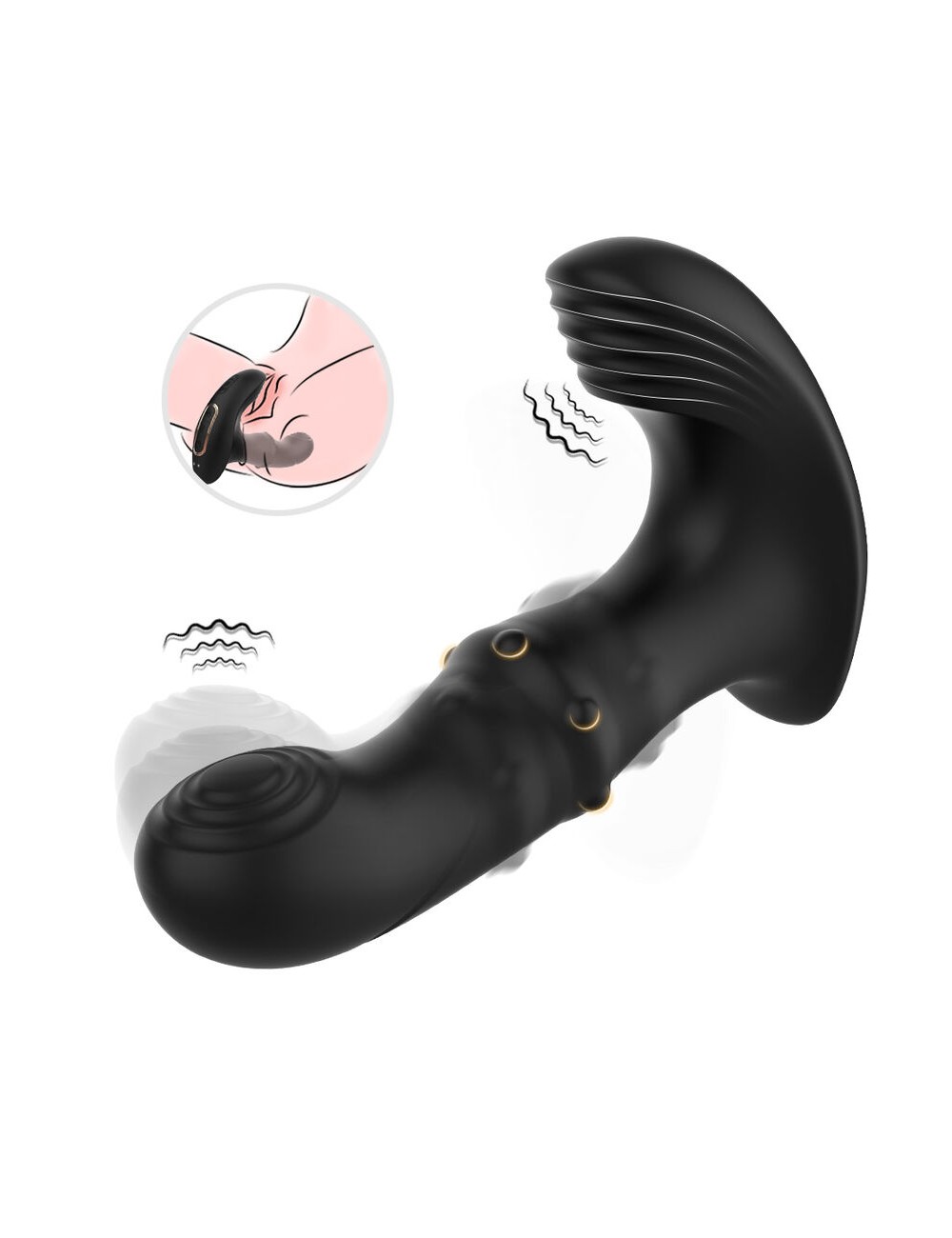 ARMONY - VIBRATORE ANALE PROSTATICO TELECOMANDO NERO