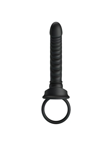 PRETTY LOVE - VIBRATORE ANALE MERRITT CON ANELLO E VIBRAZIONE NERO