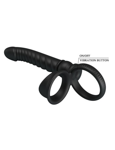 PRETTY LOVE - VIBRATORE ANALE MERRITT CON ANELLO E VIBRAZIONE NERO