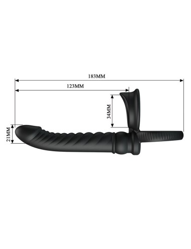 PRETTY LOVE - VIBRATORE ANALE MERRITT CON ANELLO E VIBRAZIONE NERO