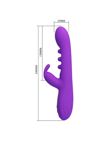 PRETTY LOVE - VIBRATORE A CONIGLIO SABIEN CON STIMOLAZIONE A PERCUSSIONE E LED VIOLA