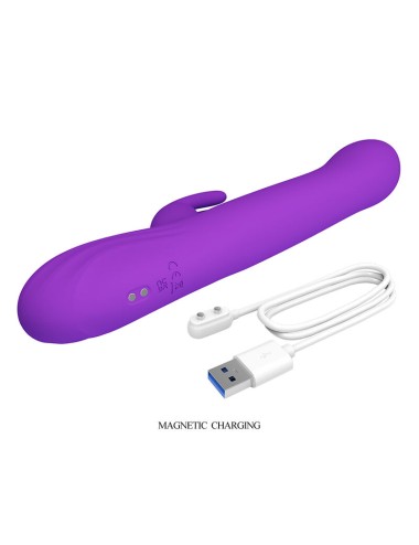 PRETTY LOVE - VIBRATORE A CONIGLIO SABIEN CON STIMOLAZIONE A PERCUSSIONE E LED VIOLA