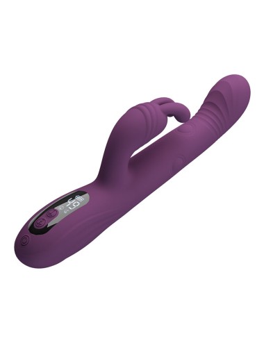 PRETTY LOVE - DEE VIBRATORE A CONIGLIO MULTIFUNZIONE OSCILLANTE E A PERCUSSIONE VIOLA