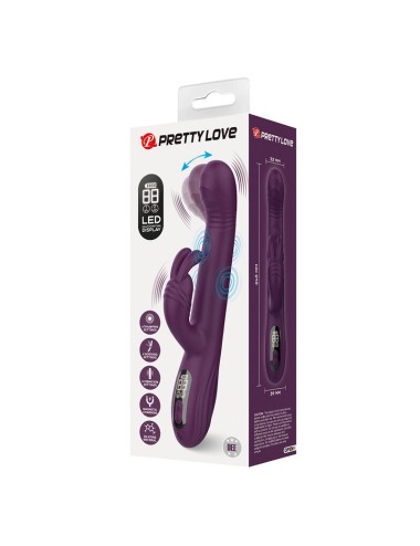 PRETTY LOVE - DEE VIBRATORE A CONIGLIO MULTIFUNZIONE OSCILLANTE E A PERCUSSIONE VIOLA