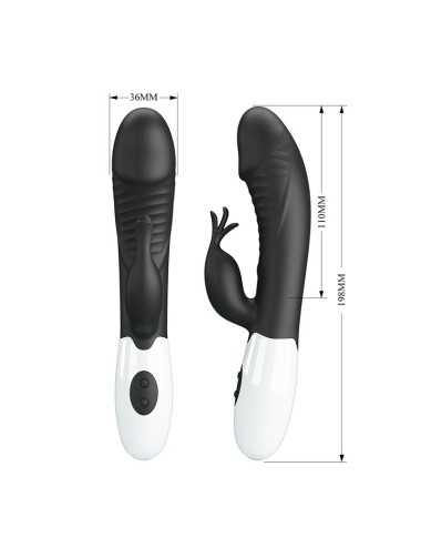 PRETTY LOVE - VIBRATORE A CONIGLIO RASMUSSEN 30 FUNZIONI NERO