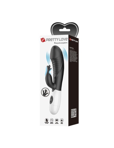 PRETTY LOVE - VIBRATORE A CONIGLIO RASMUSSEN 30 FUNZIONI NERO