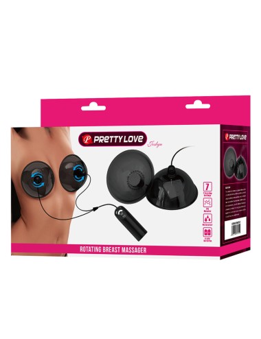 PRETTY LOVE - STIMOLATORE ROTANTE PER CAPEZZOLI CON ASPIRAZIONE, NERO