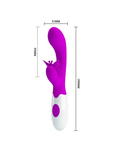 PRETTY LOVE - VIBRATORE A CONIGLIO BUTTERFLY KISS 30 FUNZIONI VIOLA