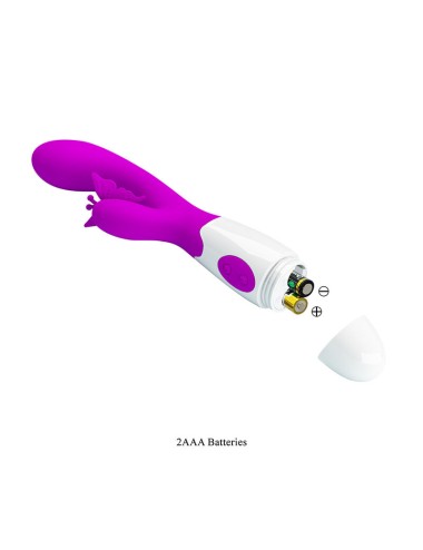 PRETTY LOVE - VIBRATORE A CONIGLIO BUTTERFLY KISS 30 FUNZIONI VIOLA