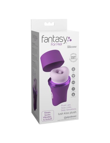 FANTASY FOR HER - LUSH KISS PELUCHE VIOLA STIMOLATORE CLITORIDEO A SUZIONE E LECCHIO