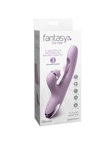 FANTASY FOR HER - VIBRATORE G-TOUCH PULSE PRO VIOLA PER LA STIMOLAZIONE DEL PUNTO G E DEL CLITORIDE A FORMA DI CONIGLIO