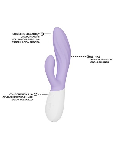 LELO - INA TWIST DOPPIO VIBRATORE A CONIGLIO PER IL PUNTO G E IL CLITORIDE LAVANDA