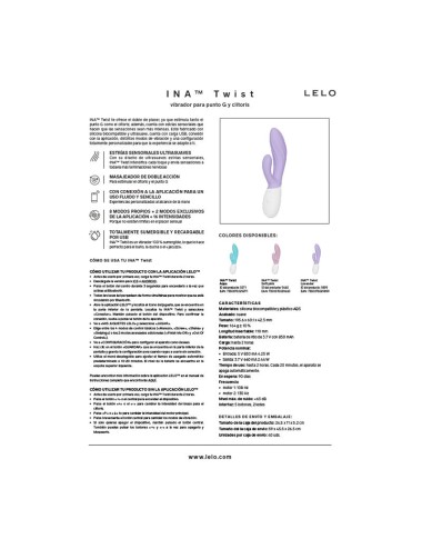 LELO - INA TWIST DOPPIO VIBRATORE A CONIGLIO PER IL PUNTO G E IL CLITORIDE LAVANDA