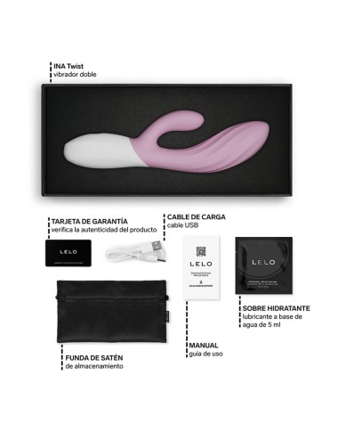 LELO - INA TWIST DOPPIO VIBRATORE A CONIGLIO PER IL PUNTO G E IL CLITORIDE ROSA