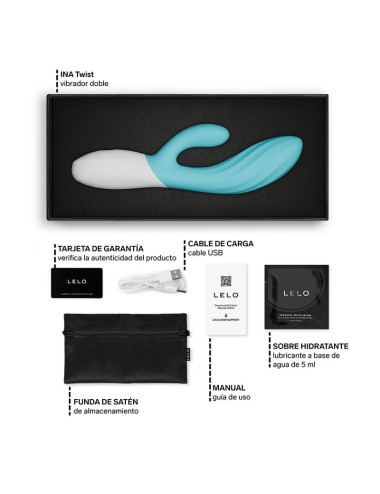 LELO - INA TWIST DOPPIO VIBRATORE A CONIGLIO PER IL PUNTO G E IL CLITORIDE BLU