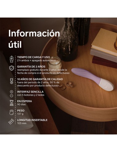 LELO - MONA TWIST VIBRATORE PER IL PUNTO G RICARICABILE E CONTROLLABILE TRAMITE APP, COLORE LAVANDA
