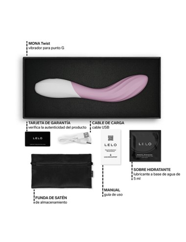 LELO - MONA TWIST VIBRATORE PER IL PUNTO G RICARICABILE E CONTROLLABILE TRAMITE APP, COLORE LAVANDA