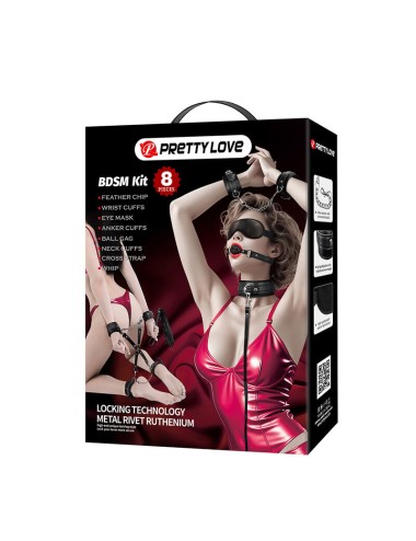 PRETTY LOVE - KIT BDSM DA 8 PEZZI NERO