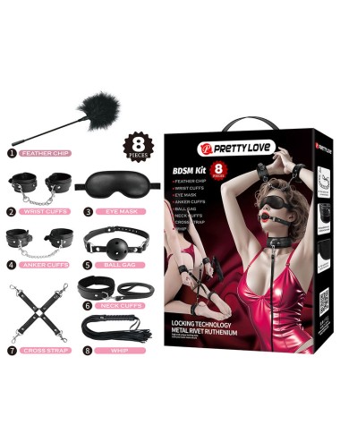 PRETTY LOVE - KIT BDSM DA 8 PEZZI NERO