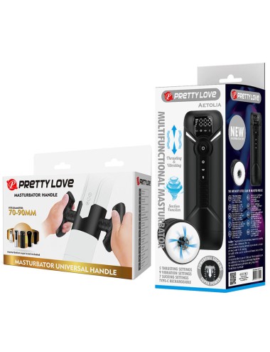 PRETTY LOVE - AETOLA MASTURBATORE AUTOMATICO MULTIFUNZIONE CON MANICO NERO