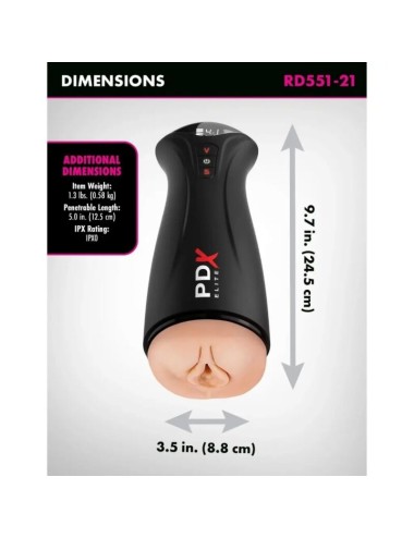 PDX ELITE - MASTURBATORE CON ASPIRAZIONE E VIBRAZIONE INTERMITTENTE FAP-GASM