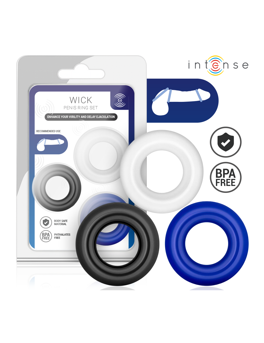 INTENSE - SET DI 3 ANELLI PER PENE WICK