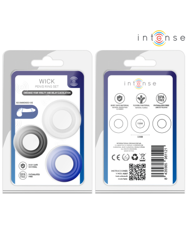 INTENSE - SET DI 3 ANELLI PER PENE WICK, VARI COLORI