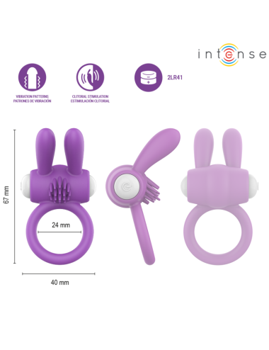INTENSE - ANELLO VIBRANTE PER PENE LUPPS CON STIMOLAZIONE CLITORIDEA VIOLA