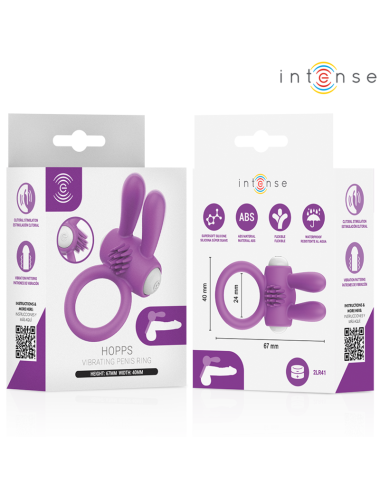 INTENSE - ANELLO VIBRANTE PER PENE LUPPS CON STIMOLAZIONE CLITORIDEA VIOLA