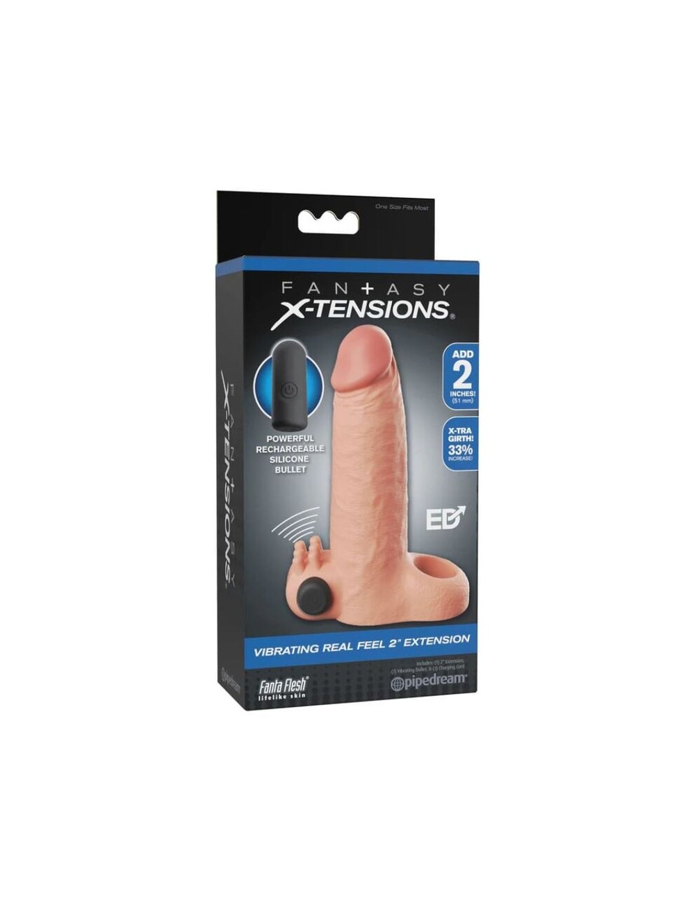FANTASY X-TENSIONS - VIBRANTE REALISTICO MANICOTTO PER PENE DA 5 CM
