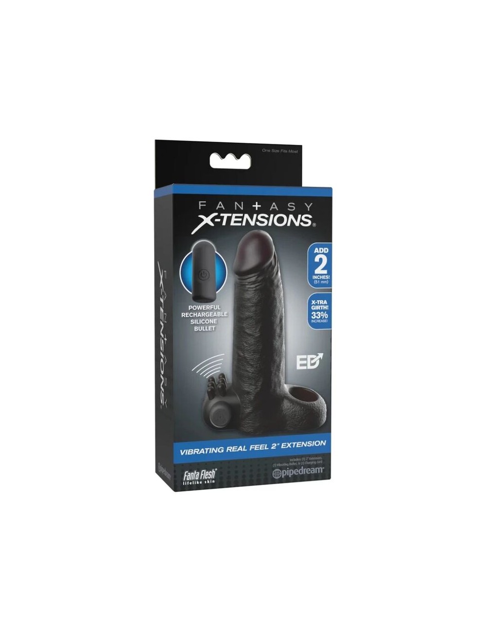 FANTASY X-TENSIONS - VIBRANTE REALISTICO MANICOTTO PER PENE DA 5 CM