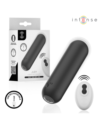 INTENSE - JUDY VIBRATORE A PROIETTILE RICARICABILE CON TELECOMANDO NERO