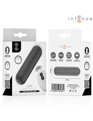 INTENSE - JUDY VIBRATORE A PROIETTILE RICARICABILE CON TELECOMANDO NERO