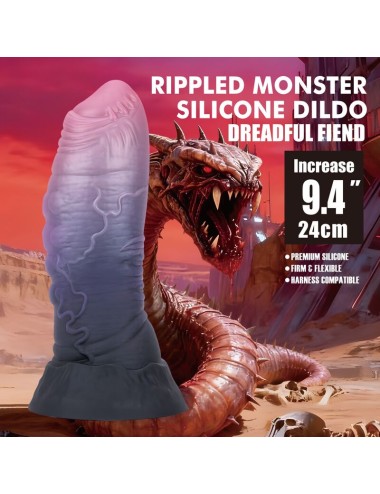 POWER MONSTERS - DREADFUL FIEND BICOLOR FANTASY SILICONE DILDO 24 CM Ø 6 CM