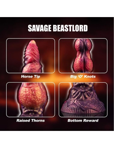 POWER MONSTERS - SAVAGE BEASTLORD TRICOLOR FANTASY DILDO IN SILICONE 24 CM Ø 5 CM
