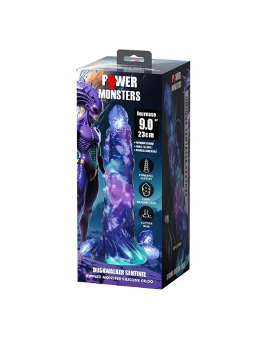 POWER MONSTERS - DUSKWALKER SENTINEL TRICOLOR DILDO GONFIABILE IN SILICONE FANTASY 23 CM Ø 5 CM