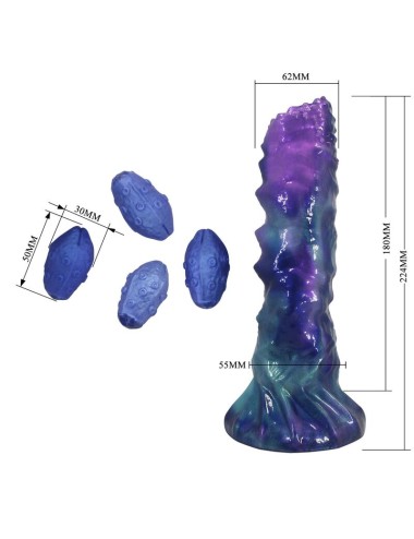 POWER MONSTERS - DUSKWALKER SENTINEL TRICOLOR DILDO GONFIABILE IN SILICONE FANTASY 23 CM Ø 5 CM