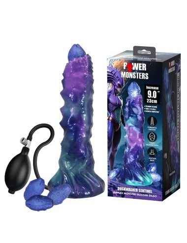 POWER MONSTERS - DUSKWALKER SENTINEL TRICOLOR DILDO GONFIABILE IN SILICONE FANTASY 23 CM Ø 5 CM