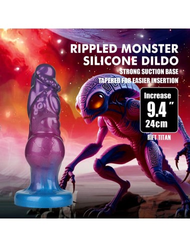 POWER MONSTERS - RIFT TITAN BICOLORE DILDO GONFIABILE IN SILICONE FANTASY 24 CM Ø 5 CM
