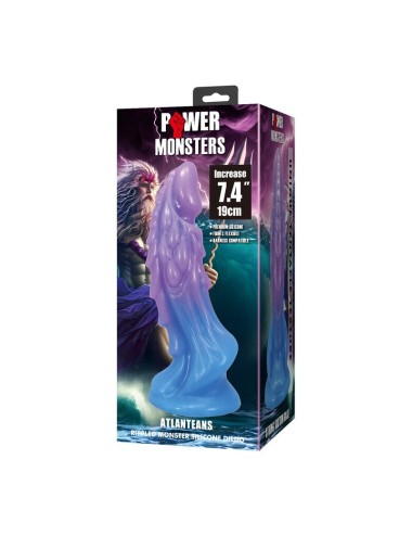 POWER MONSTERS - DILDO REALISTICO ATLANTEANO CON VENTOSA 19 CM Ø 5 CM BLU E VIOLA