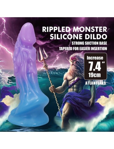 POWER MONSTERS - DILDO REALISTICO ATLANTEANO CON VENTOSA 19 CM Ø 5 CM BLU E VIOLA
