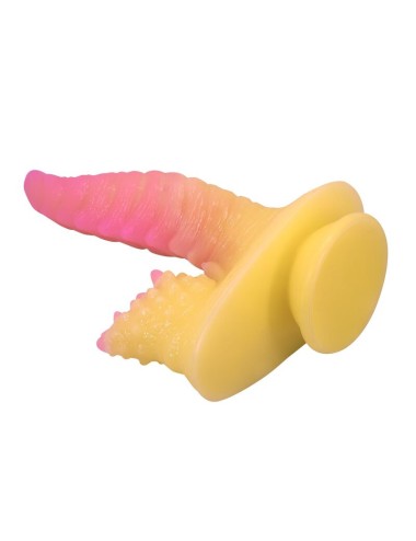 POWER MONSTERS - DILDO FANTASY MOSTRO ONDULATO CON VENTOSA 22,5 CM Ø 5,5 CM ROSA E GIALLO