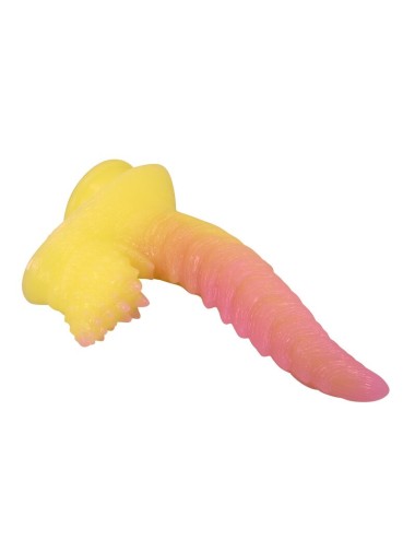 POWER MONSTERS - DILDO FANTASY MOSTRO ONDULATO CON VENTOSA 22,5 CM Ø 5,5 CM ROSA E GIALLO