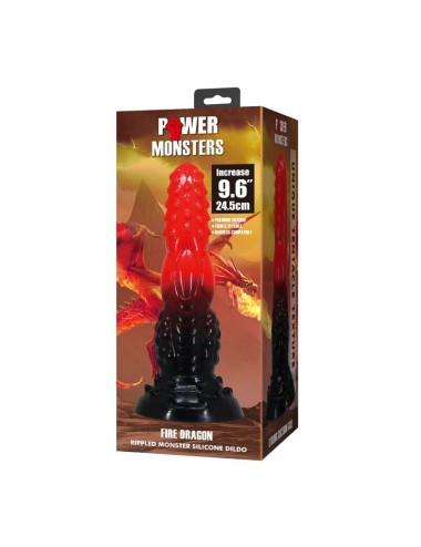POWER MONSTERS - DILDO FANTASY DRAGO DI FUOCO CON VENTOSA 24