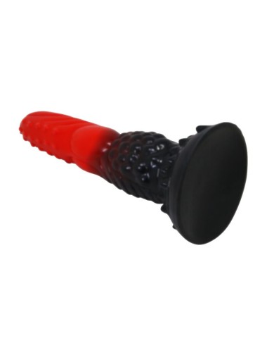 POWER MONSTERS - DILDO FANTASY DRAGO DI FUOCO CON VENTOSA 24,5 CM Ø 5,8 CM ROSSO E NERO