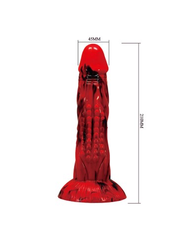 POWER MONSTERS - DILDO FANTASY MINOTAURO CON VENTOSA 21 CM Ø 5 CM ROSSO E NERO
