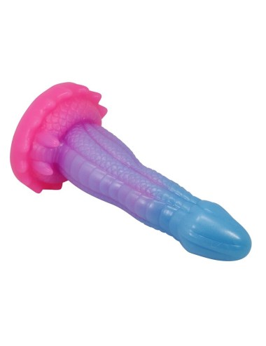 POWER MONSTERS - DILDO VOID PYTHON FANTASY CON VENTOSA 20,5 CM Ø 5,2 CM BLU, VIOLA E ROSA