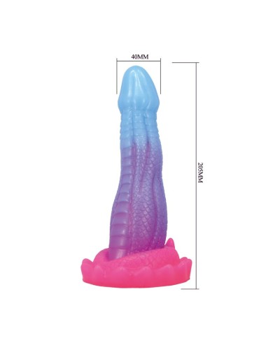 POWER MONSTERS - DILDO VOID PYTHON FANTASY CON VENTOSA 20,5 CM Ø 5,2 CM BLU, VIOLA E ROSA